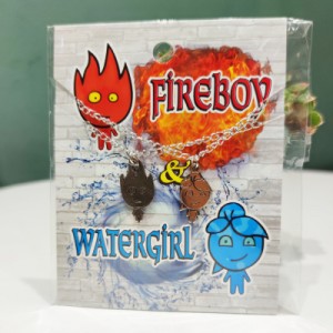 Su Ateş Watergirl Fireboy Çift Kolyesi
